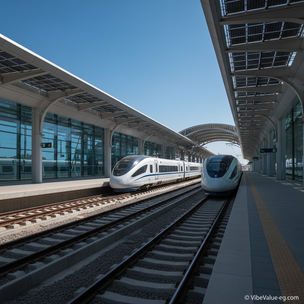 High-speed electric train connecting Egypt Vision 2030 North Coast