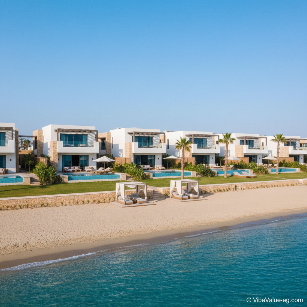 Private luxury villas at Rixos Alamein with dedicated beach access and smart services
